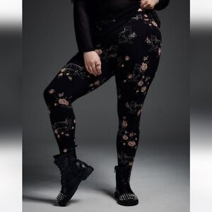 NWT Nightfall Floral And Cat Full Length Printed Legging
